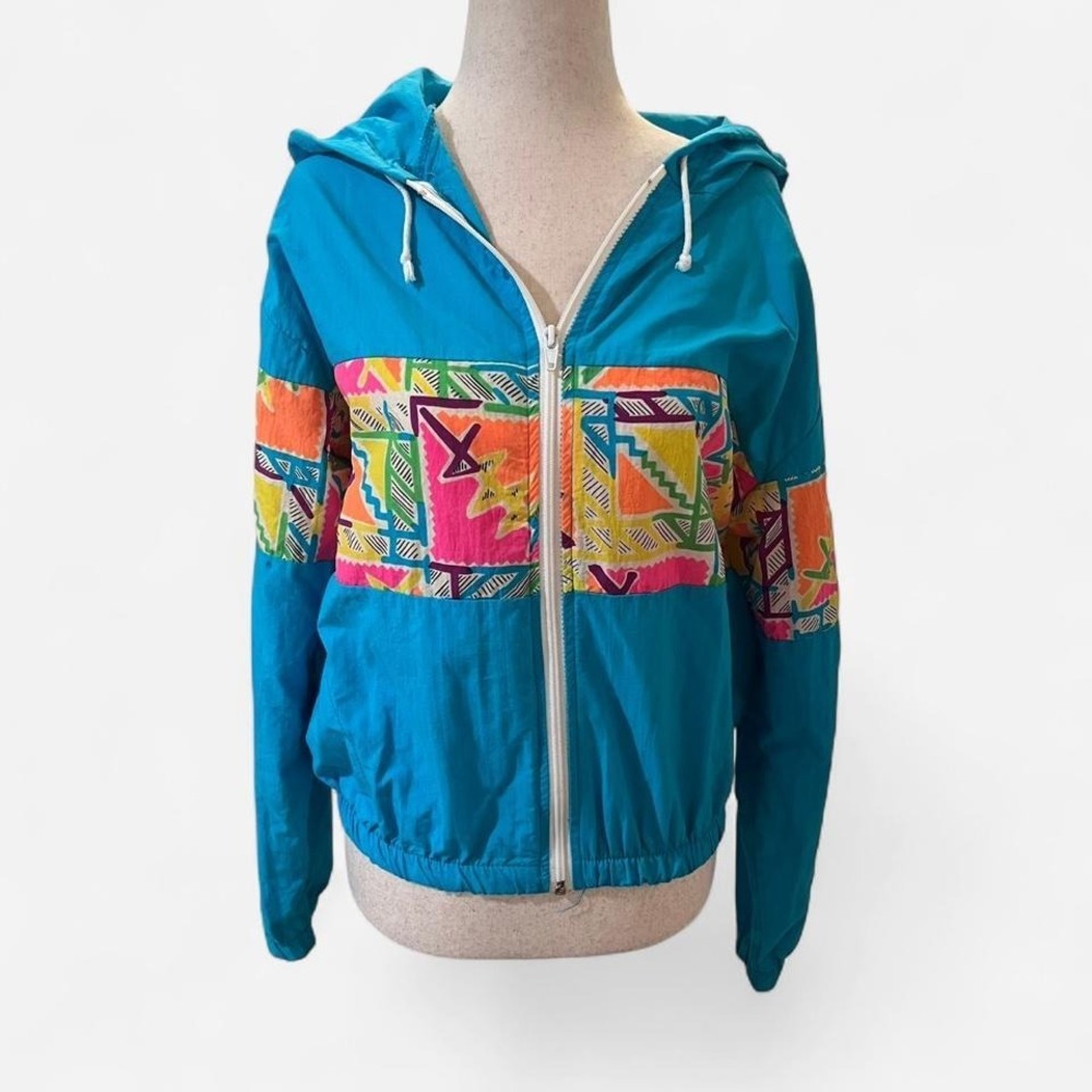 Vintage 80's Funk Geometric Windbreaker